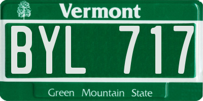VT license plate BYL717