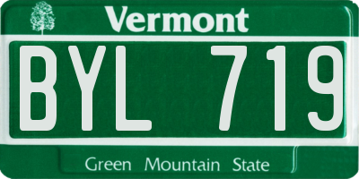 VT license plate BYL719