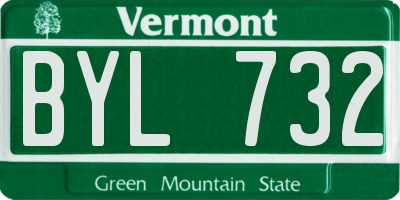 VT license plate BYL732