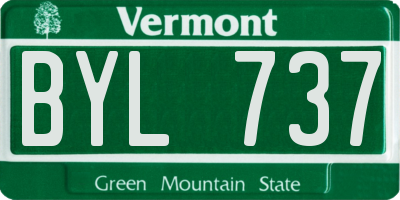 VT license plate BYL737