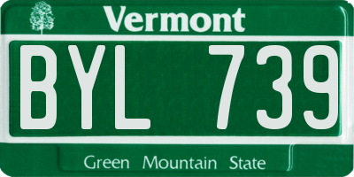 VT license plate BYL739