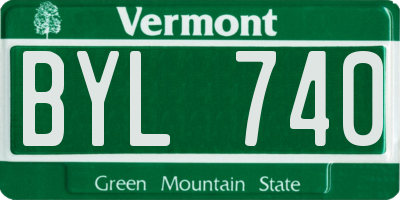 VT license plate BYL740