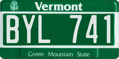 VT license plate BYL741