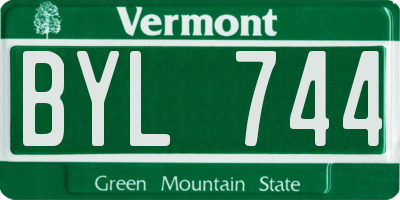 VT license plate BYL744