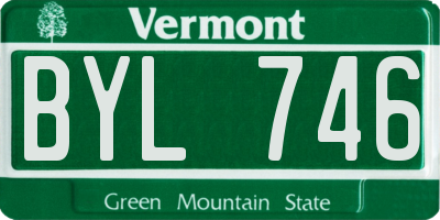 VT license plate BYL746
