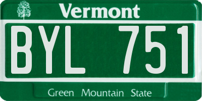VT license plate BYL751