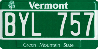 VT license plate BYL757