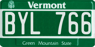 VT license plate BYL766