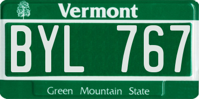 VT license plate BYL767