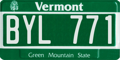 VT license plate BYL771
