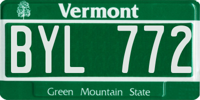 VT license plate BYL772