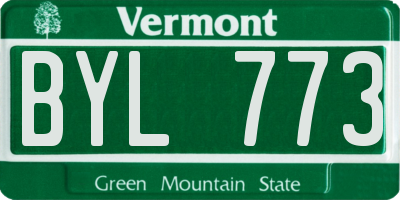 VT license plate BYL773