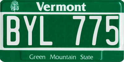 VT license plate BYL775