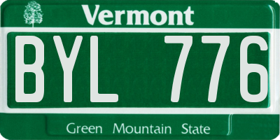 VT license plate BYL776