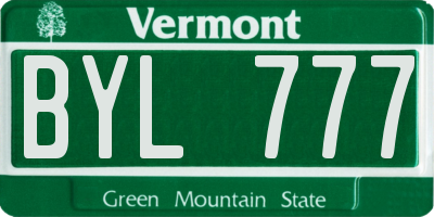 VT license plate BYL777