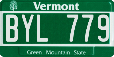 VT license plate BYL779