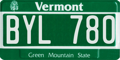 VT license plate BYL780