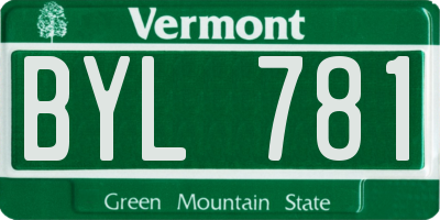 VT license plate BYL781