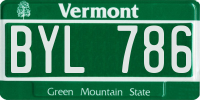 VT license plate BYL786