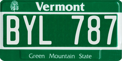 VT license plate BYL787