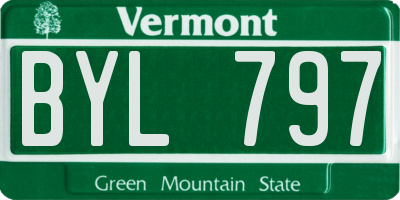VT license plate BYL797