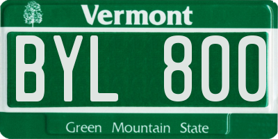 VT license plate BYL800