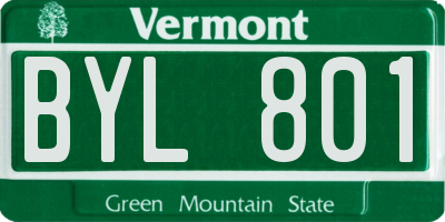 VT license plate BYL801