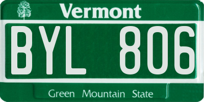 VT license plate BYL806