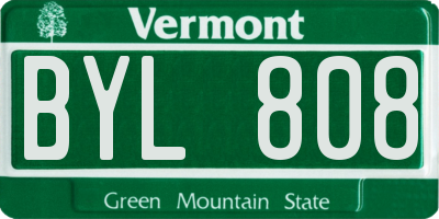 VT license plate BYL808