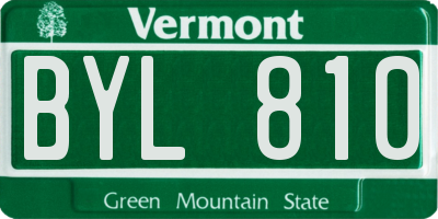 VT license plate BYL810