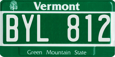VT license plate BYL812