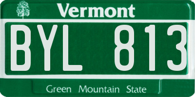 VT license plate BYL813