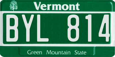 VT license plate BYL814