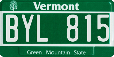 VT license plate BYL815