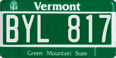 VT license plate BYL817
