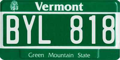 VT license plate BYL818