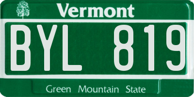 VT license plate BYL819