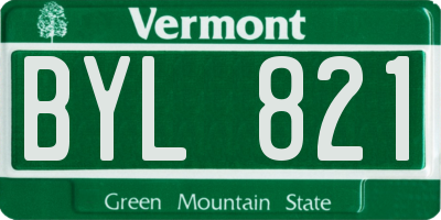 VT license plate BYL821