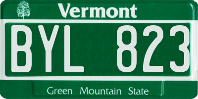 VT license plate BYL823