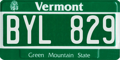VT license plate BYL829