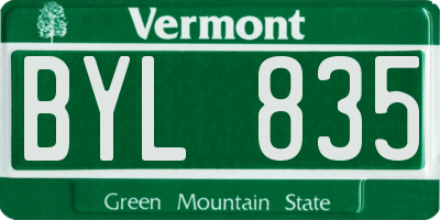 VT license plate BYL835