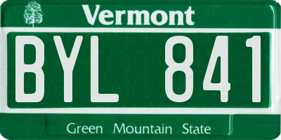VT license plate BYL841