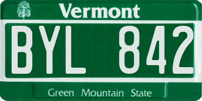 VT license plate BYL842
