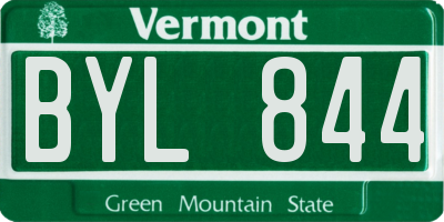 VT license plate BYL844