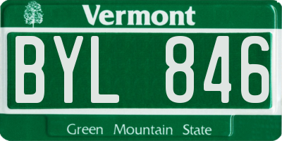 VT license plate BYL846