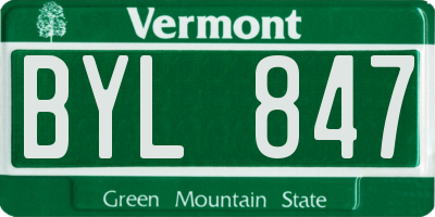 VT license plate BYL847