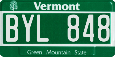 VT license plate BYL848