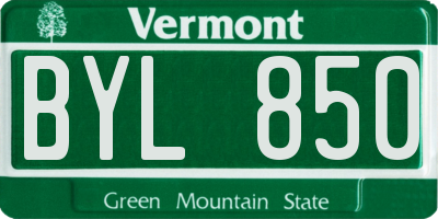 VT license plate BYL850