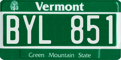 VT license plate BYL851
