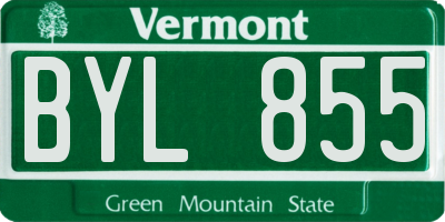 VT license plate BYL855